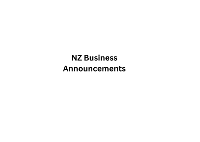  NZ Media Announcements in Auckland Auckland